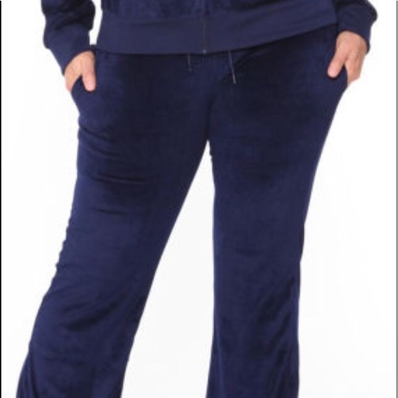 Mark White PLUS 3X Sweatsuit NAVY VELOUR SET - Picture 5 of 6
